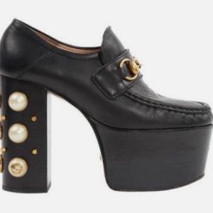 Malaga Kid Pearl Studded Vegas Platform Loafers